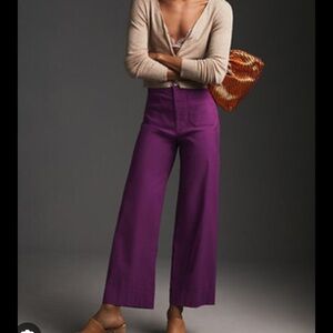 Anthropologie Maeve Colette Purple Wide Leg Pant